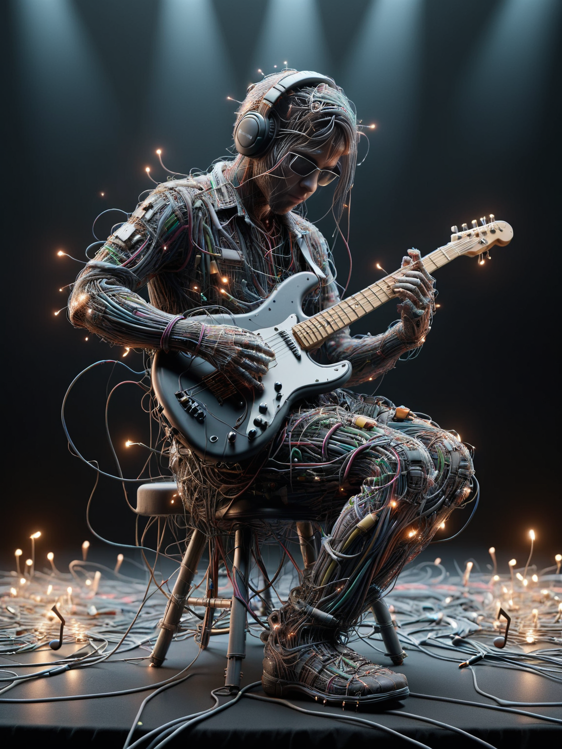 ais-wirez musician, playing music on stage <lora:Electrical_Wires_Style_SDXL:1>