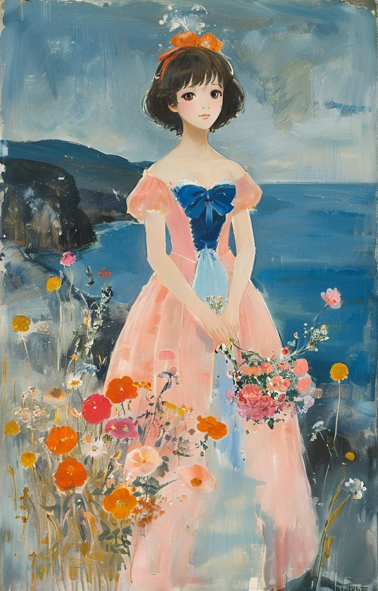 masterpiece,best quality,<lora:tbh241-sdxl:0.9>,illustration,style of Winifred Nicholson portrait of idolmaster cinderella girls,