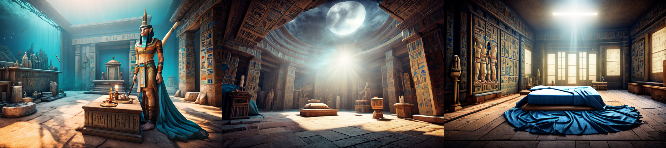 (otherworldly, otherworldly atmosphere, otherworldly appearance), highly insanely detailed, masterpiece, top quality, best quality, highres, 4k, 8k, RAW photo, ((ancient egyptian theme:1.2)), Hong Kong structure, structure, 
(mystical theme), mystical gatmosphere, arcane sanctuaries, otherwordly aura, 
(long_hair, long hair, random colors hair, glowing hair, hair over one eye, long messy hair), 
(eyelashes, eyeliner, eyeshadow, eyelashes, long eyelashes), 
collar, earrings, jewelry, necklace, armlet, 
tentacle, (underwater), nsfw, 
Homestay, Resort, (Guest House:1.1), 
building, structure, swirling energy, 
action pose, 
drunk, 
high-heels, 
reflection, reflective floor, 
shawl, 
abandoned building, shopping mall, overgrown with vegetation, [volumetric fog], cinematic lighting, colorful, colourful, 
belly bottom, erotic lingerie, 
((dune)), steep, sandhills, 
HDR, ((photorealistic)), professional light, cinematic lighting, fashion photography, ambient lighting, face lighting, <lora:detail_slider_v4:1>, Fantasy picture, OverallDetail, ancient roman room with a statue and candles in it and a bed in the middle of the room with a blue blanket on it and a blue blanket on the floor, RomInt, <lora:RomanInterior-10:1>, epiCPhoto, (fantasy world)