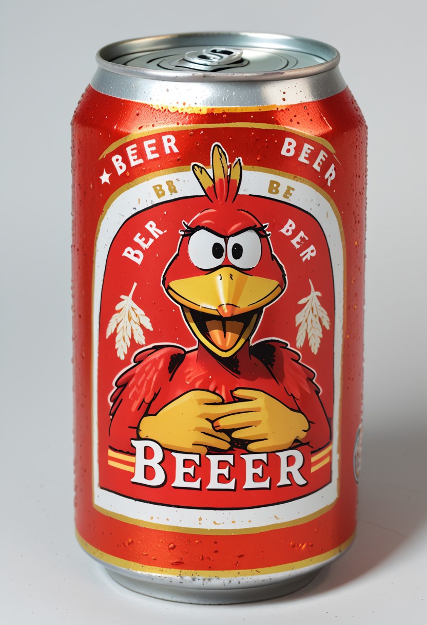 beerlabel, red beer can, Kazooie, solo