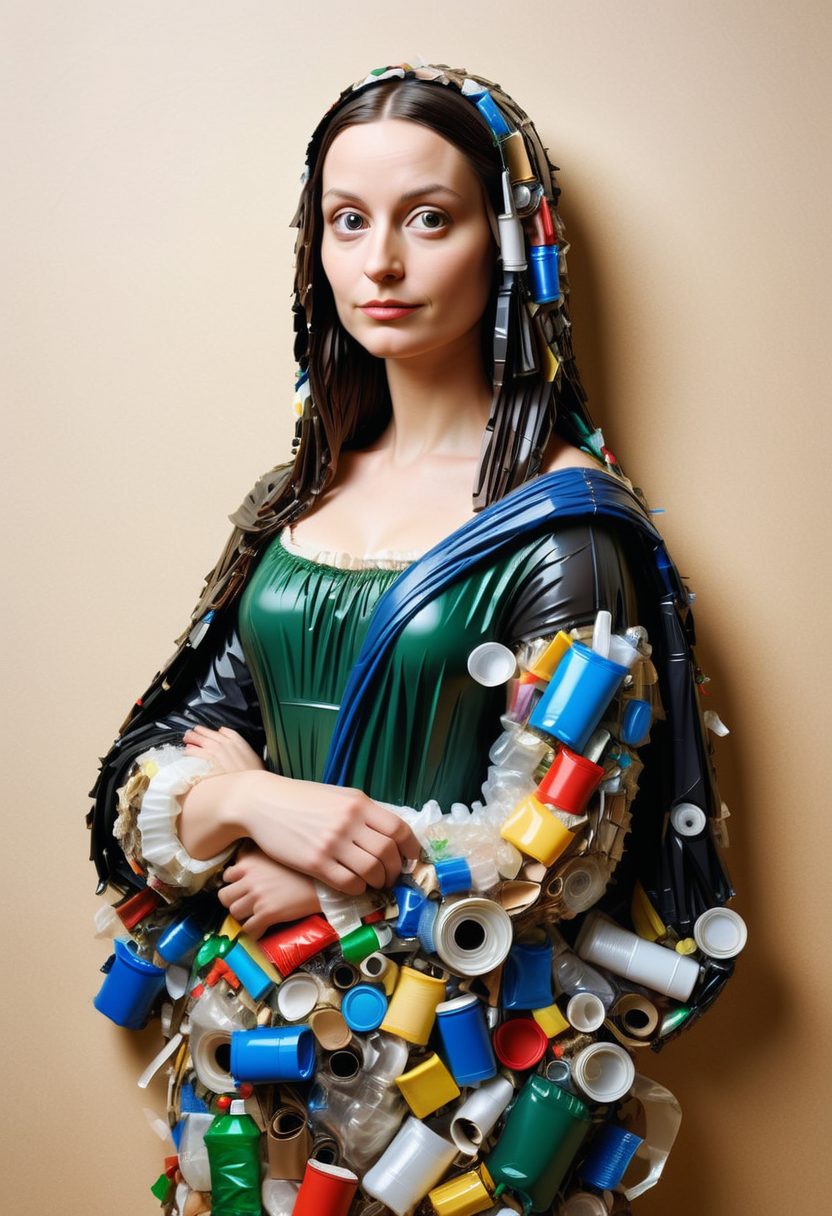 a woman made of dvr-trsh shrugging stylized to look like the Mona Lisa in the style of scott derby
<lora:dvr-trsh:0.8>