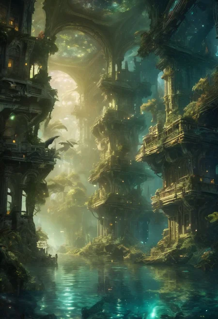 Imagine a universe where realms intertwine:
Mythical Nightscapes: Moonlit forests teem with mystical creatures and ethereal constellations.
High Fantasy Realms: Majestic castles overlook enchanted kingdoms where dragons soar and heroes embark on epic quests.
Anime Worlds: Futuristic cities blend technology with magic, where characters with extraordinary abilities battle mechanical giants.
Apocalyptic Visions: Ruined civilizations overgrown by nature harbor survivors seeking hope amid lost knowledge.
Underwater Scenes: An aquatic civilization thrives in coral palaces, exploring bioluminescent depths.
Craft a tale bridging these realms a hero's journey across starlit forests, bustling cities, desolate ruins, and underwater realms. Embrace the boundless possibilities of this multidimensional universe.