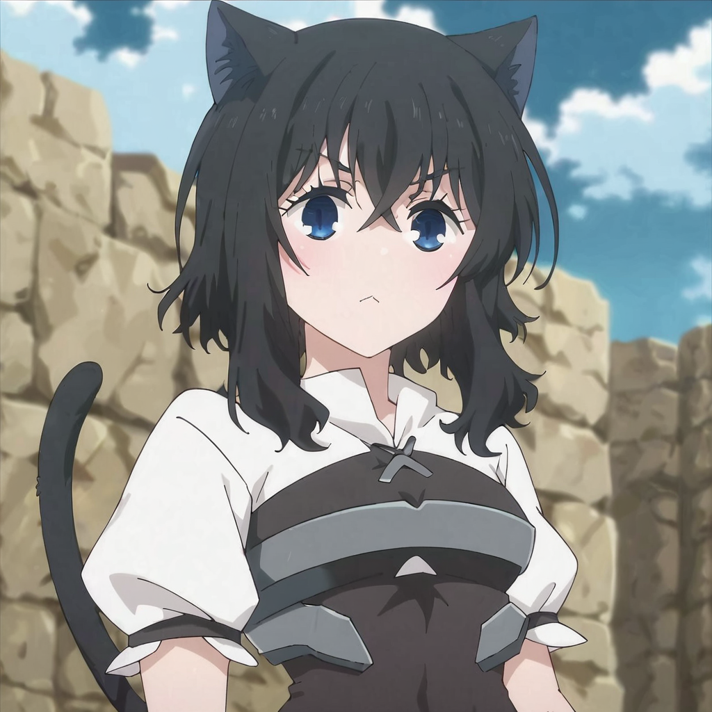 score_9, score_8_up,  score_7_up, best quality, masterpiece, absurdres, 1girl, fran, Tensei Shitara Ken Deshita, undersized clothes, petite, cat tail, skin tight, detailed eyes, <lora:fran-tensura-ponyXL-v0.5-000012:1>