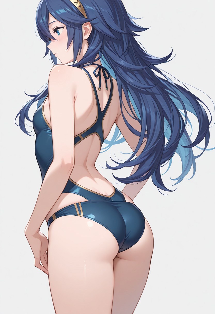 masterpiece, best quality, simple background, lucina, swimsuit,