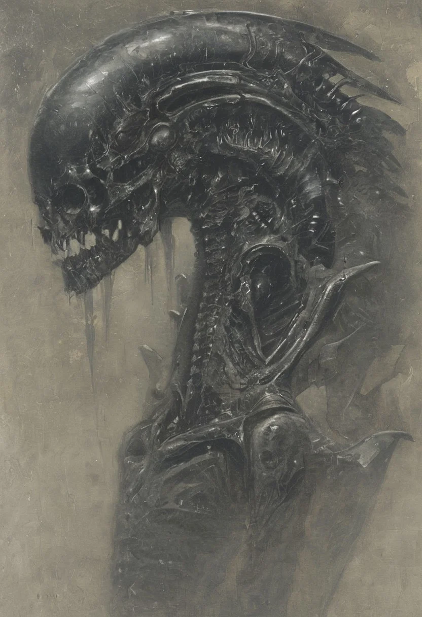 tear in the sky, style of H. R. Giger, Gerald Brom, galaxy, detailed, dynamic