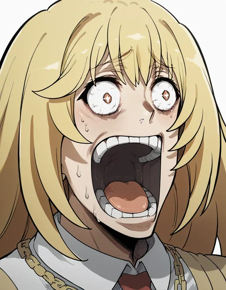 score_9, score_8_up, score_7_up, source_anime, <lora:misaki-shokuhou-s3-ponyxl-lora-nochekaiser:1>, misaki shokuhou, blonde hair, long hair, symbol-shaped pupils, large breasts, <lora:enel-face-ponyxl-lora-nochekaiser:1> enel face, open mouth, wide-eyed, teeth, tongue,, , ,