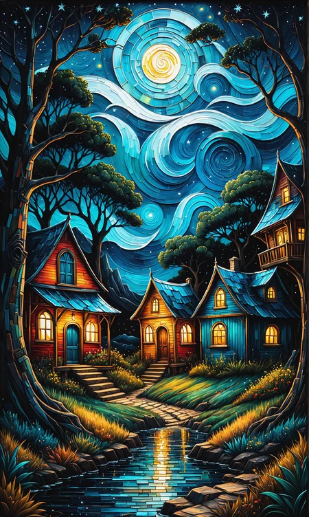 fine art, oil painting, best quality, dark tales, Cape Town in the Van Gogh style, starry sky, Dan Mumford, Andy Kehoe, 2d, flat, cute, adorable, vintage, art on a cracked paper, patchwork, stained glass, fairytale, storybook detailed illustration, cinematic, ultra highly detailed, tiny details, beautiful details, mystical, luminism, vibrant colors, complex background<lora:xl_more_art-full_v1:0.3>