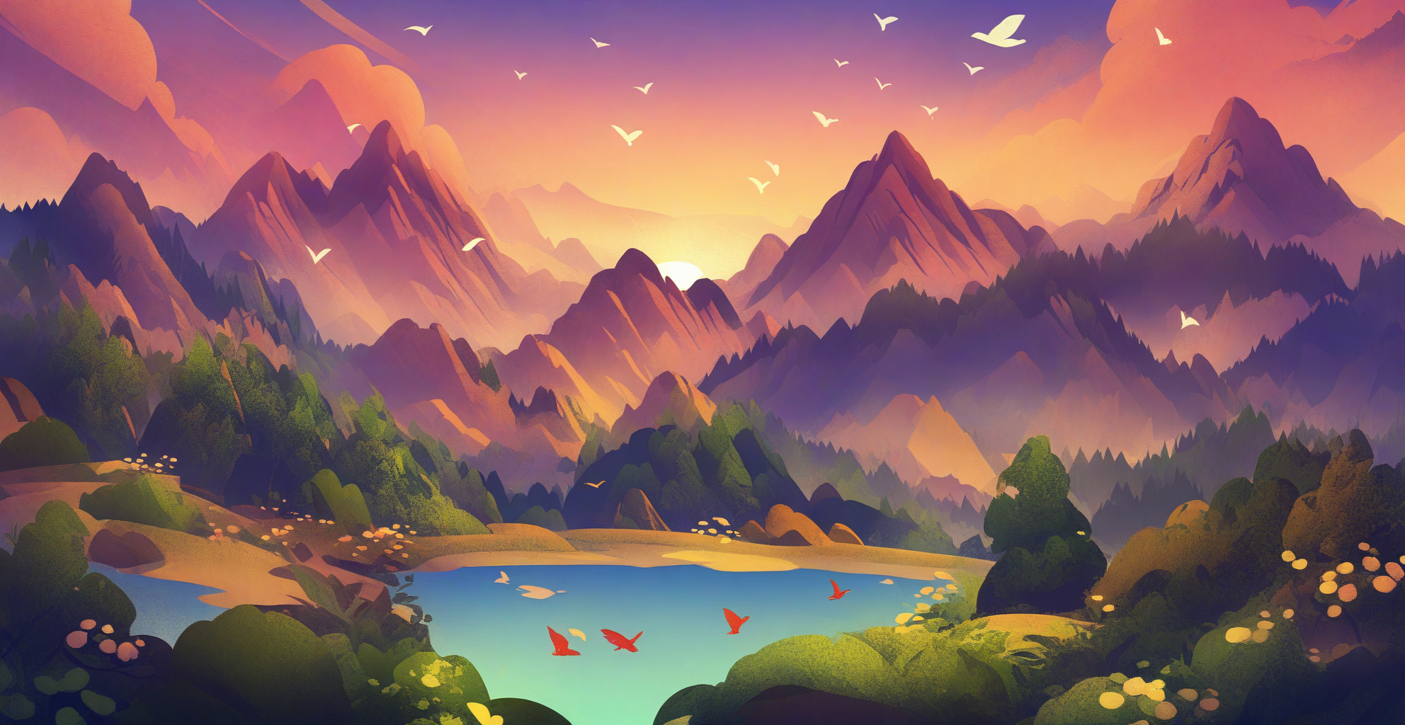 illustration,outdoors,shorts,cloud,tree,bird,plant,scenery,big eyes,sunset,mountain,wide shot,mountainous horizon,masterpiece,best quality,1girl,bra,looking at viewer,
<lora:scenery illustration:1>,laugh mischievously,