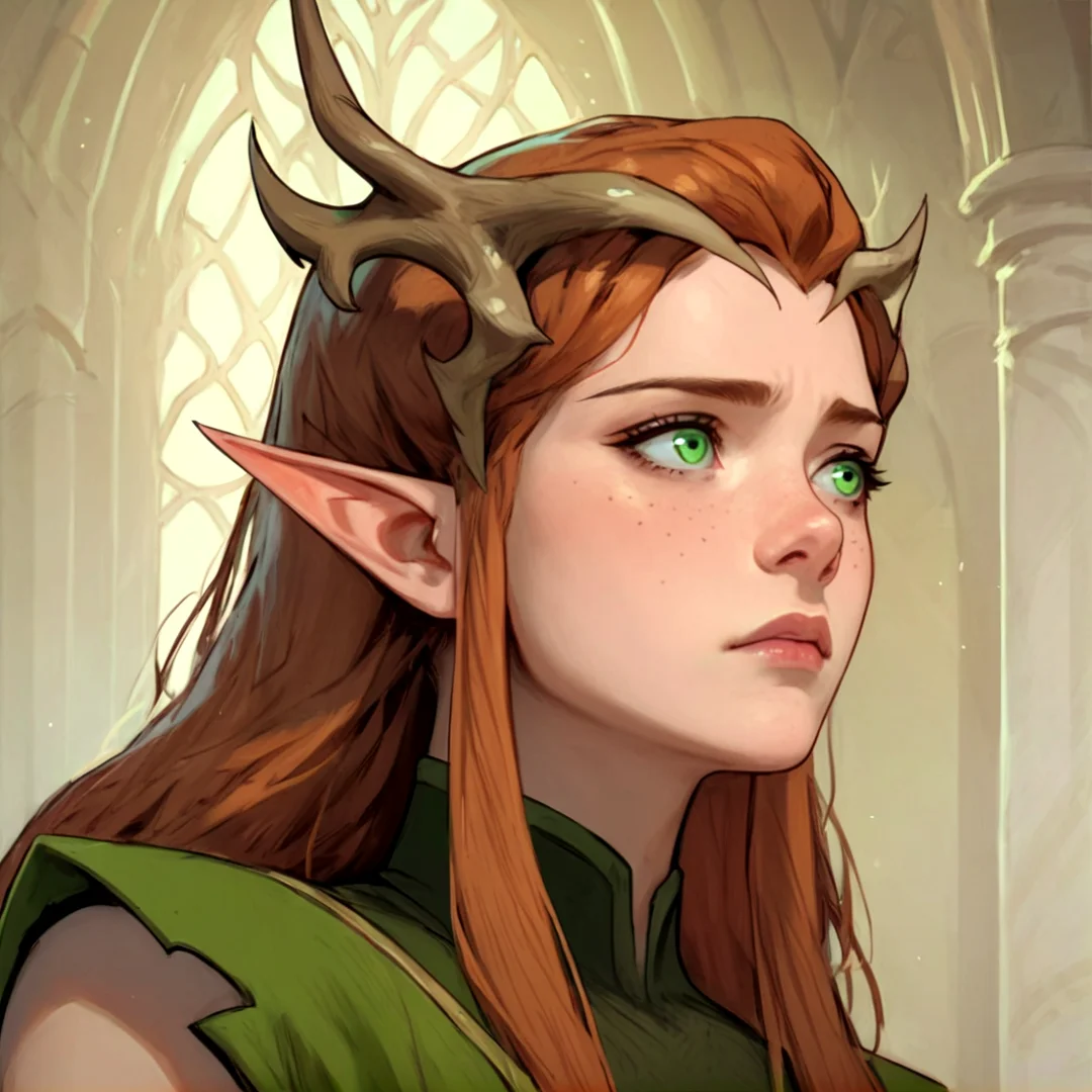 score_9,score_8_up, score_8, 
dark, brooding,
1girl, keyleth, long hair, brown hair, green eyes, pointy ears, elf, antlers,
 <lora:Expressive_H:0.5>  <lora:Dungeons_and_Dragons_Art_Style-000003:1> <lora:keyleth-ponyxl-lora-nochekaiser:1>
