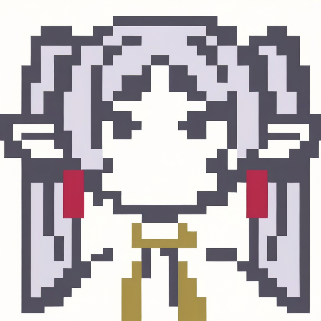 best quality, amazing quality, very aesthetic, absurdres,
icon, pixel,
1girl, frieren \(sousou no frieren\), twintails, grey hair, pointy ears, earrings, white capelet,
simple background, white background, smile, upper body,    <lora:RagnarokIconNoobXL_byKonan:1>