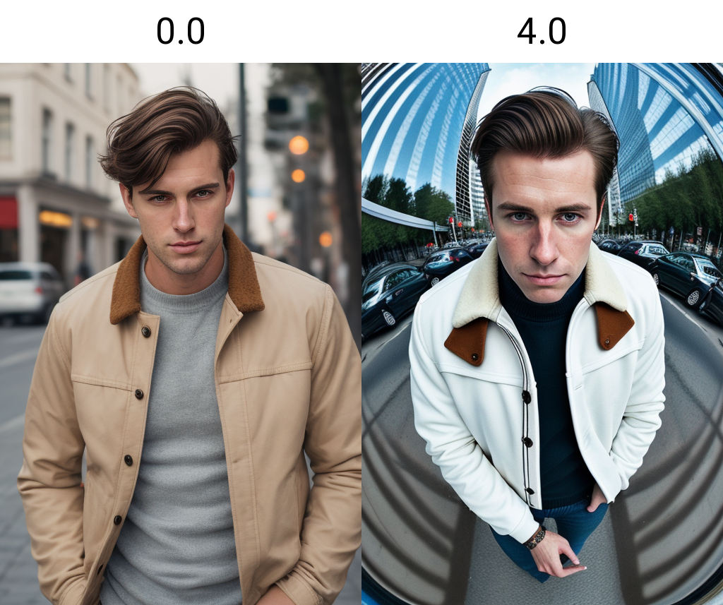 portrait of a handsome white man in street, jacket, brown hair<lora:fisheye_260steps:0.0>