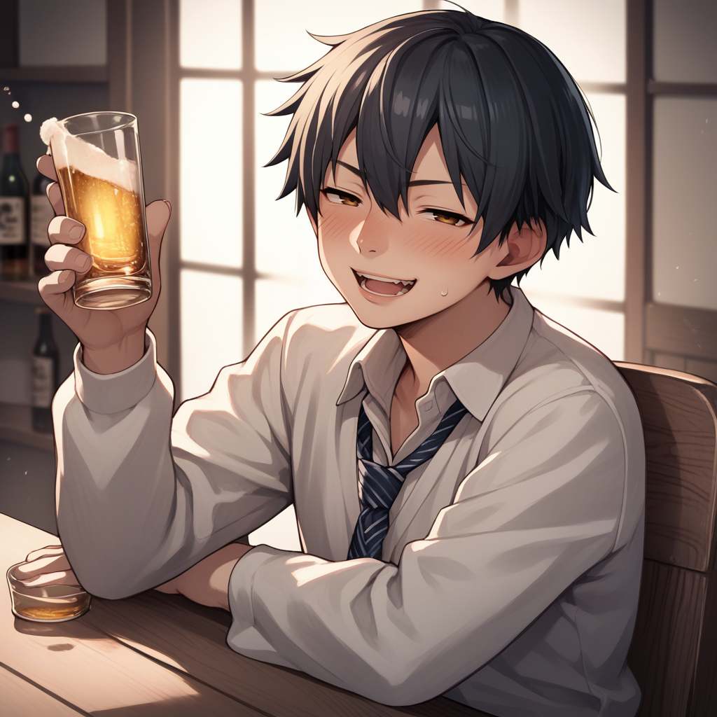 score_9,score_8_up,score_7_up,score_6_up,source_anime,rating_safe,  Solo,  <lora:Drunk:0.8> dr1nk,drunk, blush, alcohol, drunk bubbles, zPDXL2,