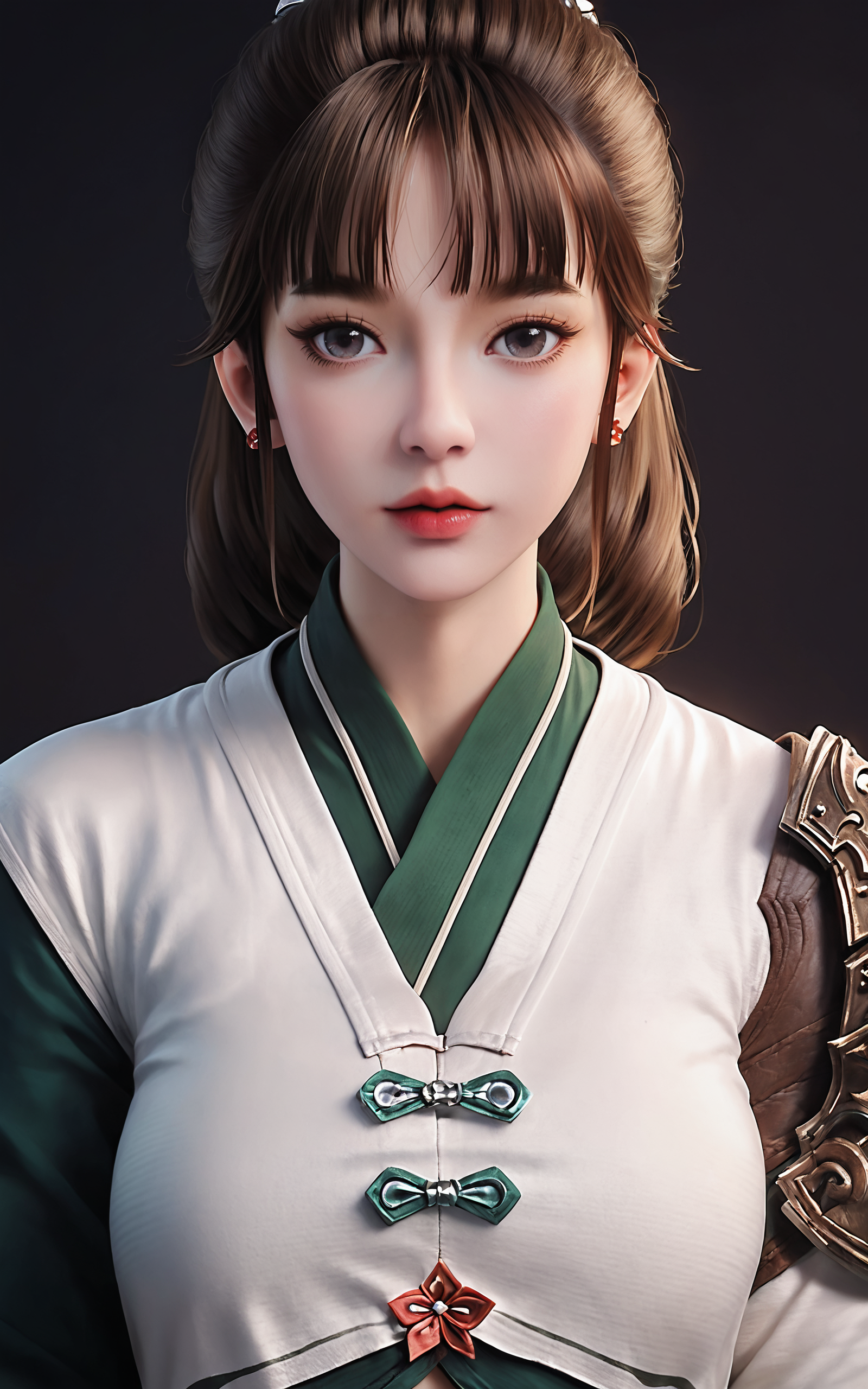 score_9,score_8_up,score_7_up,
<lora:ruanxiuPony-000001:1>,
ruanxiu,1girl,solo,ponytail,brown hair,realistic,long hair,chinese clothes,looking at viewer,lips,dark background,