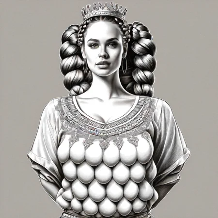 1girl,multiple breasts, fertility blouse, shirt, crown braid, (best quality:1.2), High quality texture, intricate details, detailed texture, High quality shadow, Cinematic Light, Depth of field, light source contrast, perspective <lora:Artemis_Ephesus_v4:0.7>