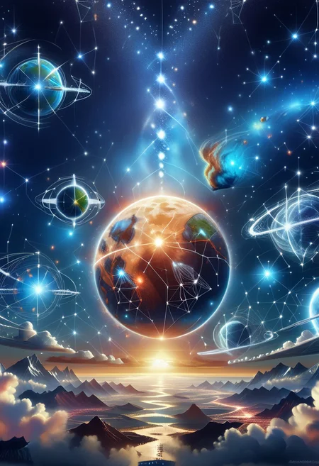 starry_morph starship, sci-fi, space, planets nebula, sun, asteroids, multicolored, masterpiece, high details, high quality,