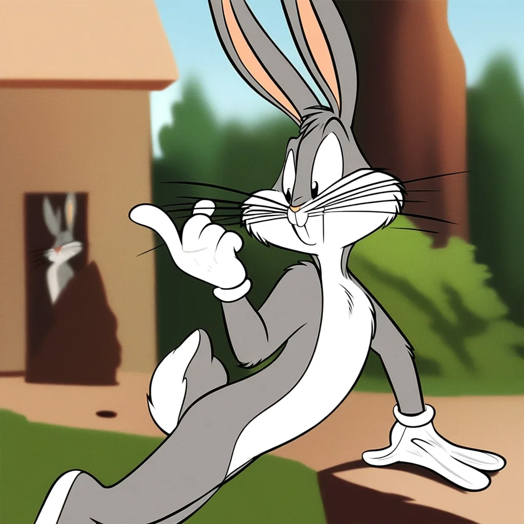 score_9, solo, bgs_bny, furry, rabbit, rabbit ears, buck teeth, whiskers, gloves, tail, outdoors