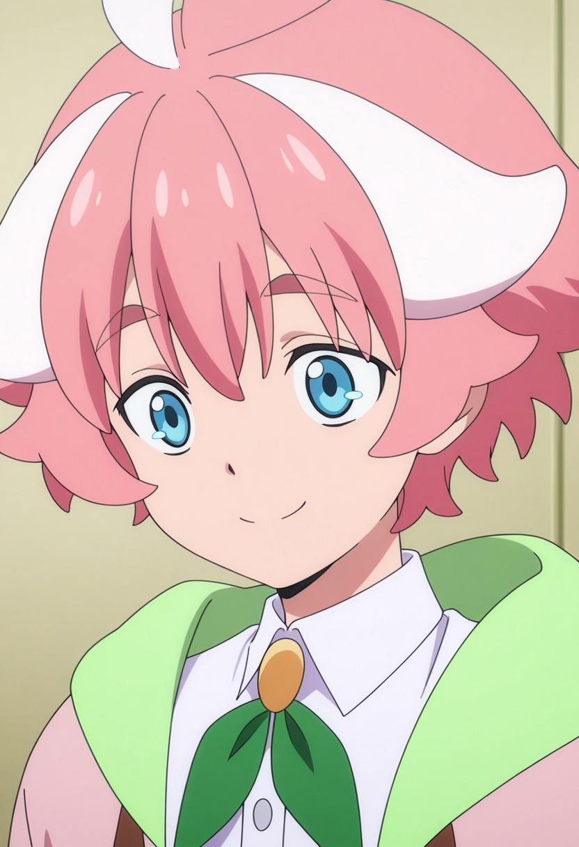 masterpiece,best quality,amazing quality, source_anime,
ItsukiMitsutagawa, 1boy, male focus, solo, blue eyes, multicolored hair, pink hair, white hair, shirt, white shirt, collared shirt, ribbon, neck ribbon, green ribbon, jacket, pink jacket, hood, green hood, open jacket, smile, portrait,