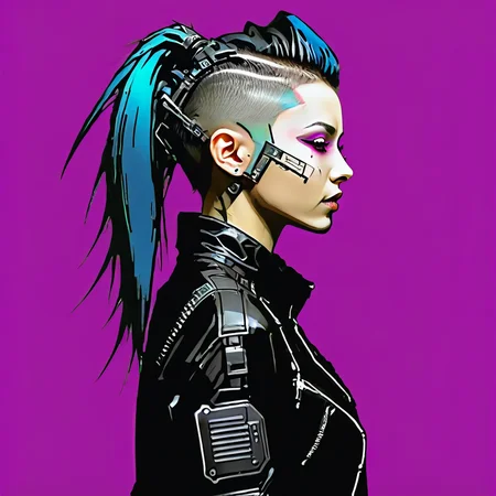 <lora:Everly_Heights_Character_Maker_Pony_XL:1> Side profile, female cyberpunk hacker girl