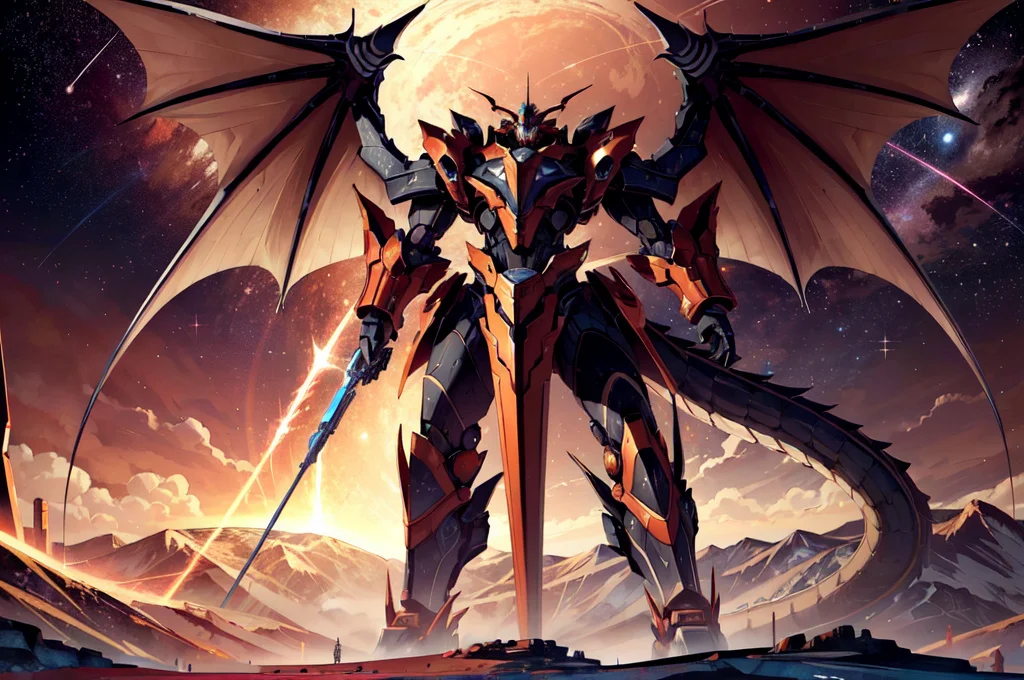 science fiction, gigantic half-dragon mecha, flying over planet, space opera, epic
Negative prompt: art by bad-artist, bad-image-v2-39000, bad-hands-5, worst quality, bad quality, low quality, lowres, ng_deepnegative_v1_75t
Steps: 18, Sampler: DPM++ 2S a Karras, CFG scale: 7, Seed: 49113804, Size: 768x512, Model hash: 7f2b83628d, Model: MoonRide Mix 10, Denoising strength: 0.62, Clip skip: 2, Hires upscale: 1.3334, Hires steps: 18, Hires upscaler: Latent (bicubic antialiased)