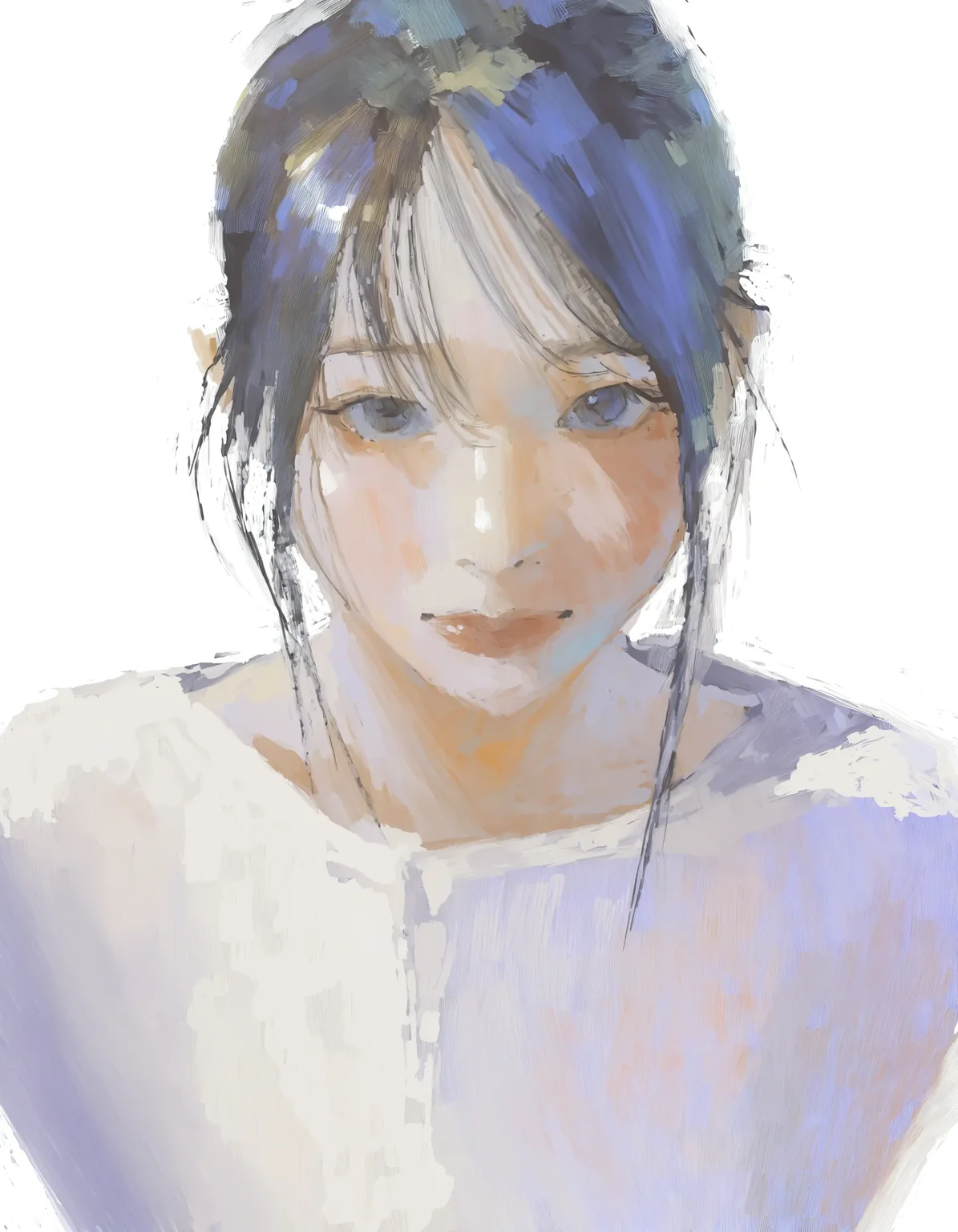 beautiful 1girl,looking at viewer, mixed media, sketch, white background,
masterpiece, painterly, traditional media, realistic, <lora:why:1>