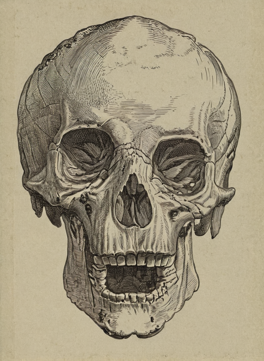 skull <lora:vntg-line-art-v2:1> vntg, line-art