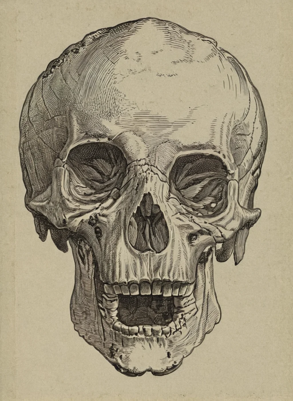 skull <lora:vntg-line-art-v2:1> vntg, line-art
