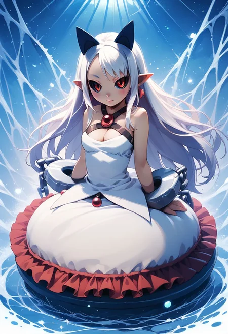 score_9,score_8_up,score_7_up, sitting, g0thicPXL, neon, nighttime, night full body image, wide shot, cinematic, 1girl, 18years old, nymphet, cute face, adorable, cuteness overload,
BREAK,
zzPram, 1girl, solo, long white hair, horns, pointy ears, red eyes, black sclera, jewelry, dress, bubble skirt, earrings, chain, bat wings, albino, shackles, criss-cross halter,
BREAK,
large breasts, nymphet girl, gorgeous, cute, pretty, curvy, petite, beautiful face, shy, perfect breasts, medium breasts, detailed face, details, naturalism, seductive, hyperdetailed, hyperrealistic, HKStyle