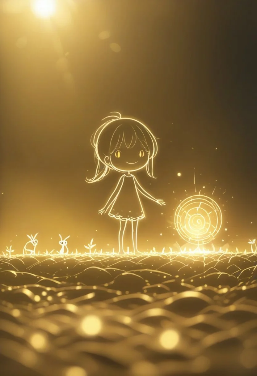 masterpiece, best quality, LIGHT ART PICTURE BOOK, golden theme