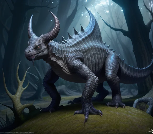 monster, horns, ((silavra art style)), teeth reptile, dragon halfbody, 3d render ultra detailed of a beautiful reptile, intimidating, scary, grey black body, beautiful scales, 150 mm, beautiful studio soft light, rim light, vibrant detail painting, <lora:silavrav2:0.6>