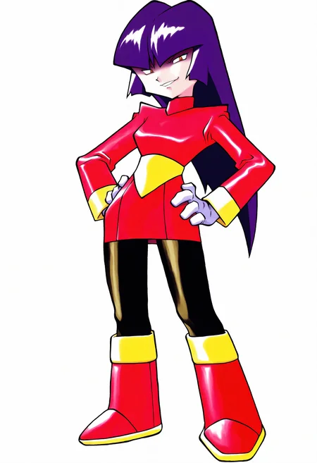 best quality, amazing quality, very aesthetic, absurdres,
BREAK
1girl, solo, sabrina /(pokemon/), red eyes, dark purple hair,
red dress, black leggings, white gloves, red and yellow kneehigh boots,
full body, standing, hands on hips,
evil smile, looking at viewer, solo, simple background, white background <lora:KenSugimoriNoob_byKonan:1>