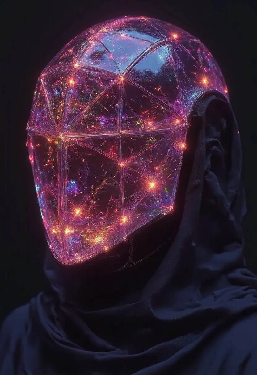 simple geomatric crown shape neonpunk helmet