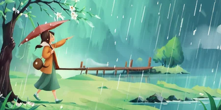 Sweeping Day Photography, a girl is walking in the rain with an umbrella, best quality, high quality, masterpiece, 8K UHD, highly detailed, ultra detailed <lora:sweeping-day_lora_r64_sdxl:0.8>