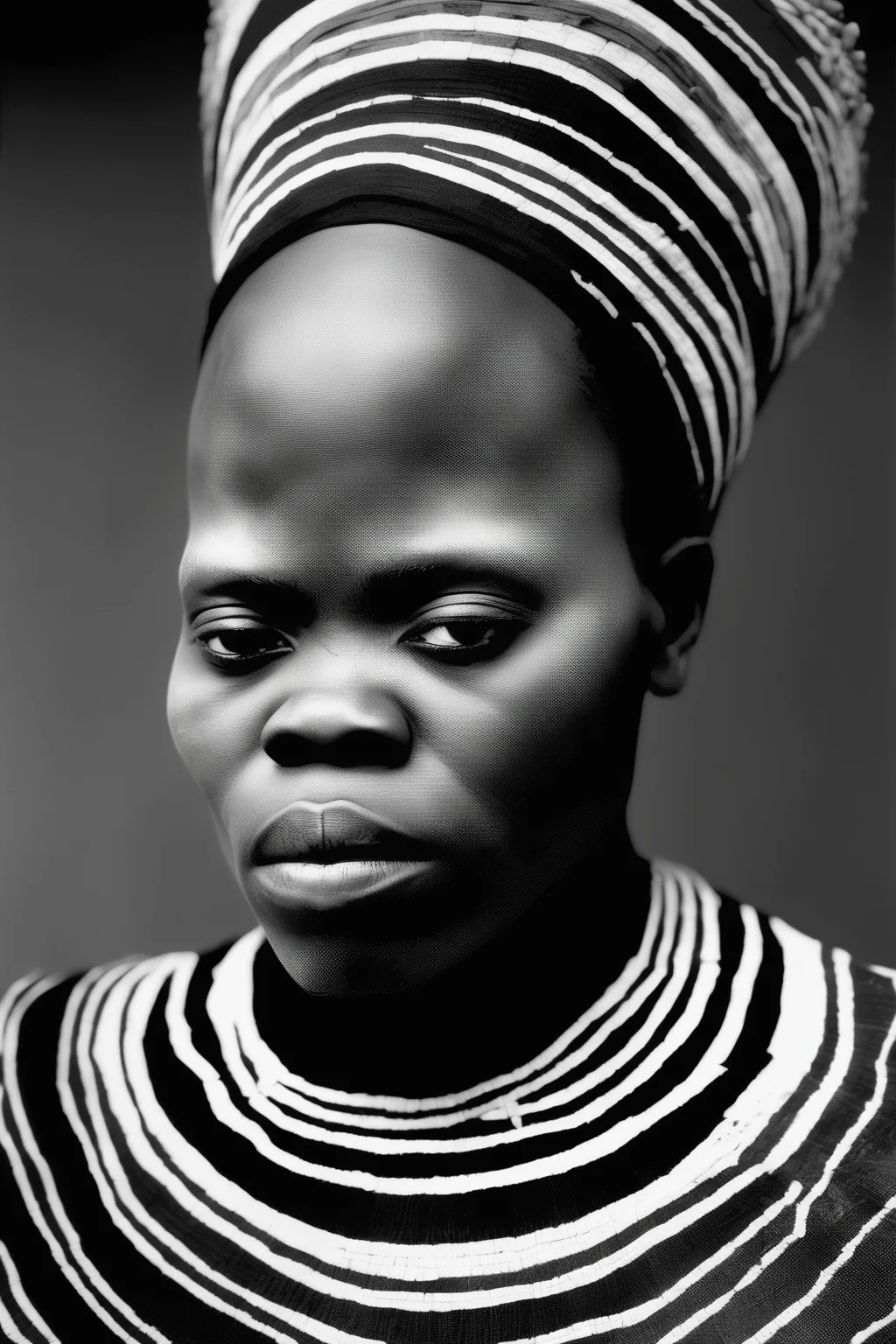 <lora:Zanele Muholi Style:1>Zanele Muholi Style - A portrait of a person involved in a traditional craft or occupation, reminiscent of the work of Zanele Muholi. The subject should be engaged in their work, with the tools and environment around them telling a story about their craft.