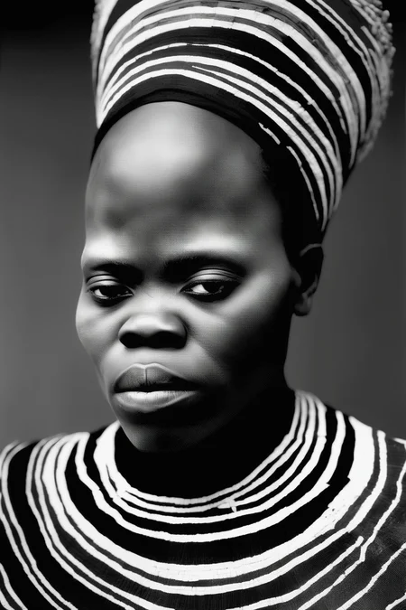 <lora:Zanele Muholi Style:1>Zanele Muholi Style - A portrait of a person involved in a traditional craft or occupation, reminiscent of the work of Zanele Muholi. The subject should be engaged in their work, with the tools and environment around them telling a story about their craft.