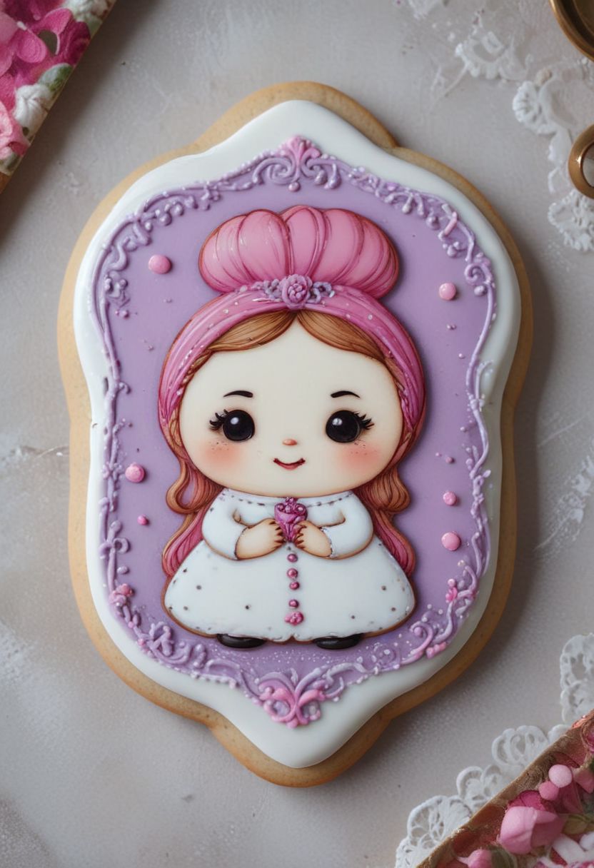 *snoo*
cookie art design, cookie decoration,solo cookie,(flat art),