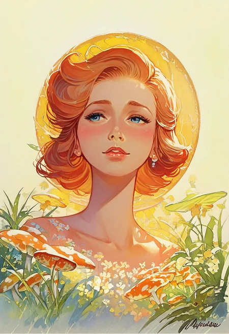 score_9, score_8_up, score_7_up, score_6_up, retro girl, Expressiveh, bdsm, white background, black overline,  expressive face, golden hour lighting, volumetric lighting, vivid colours, graphic novel style, sharp lines, Watercolor, norman rockwell style, HC,
mushroom forest, fairy flying,