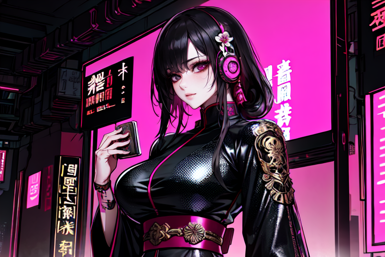 highly insanely detailed, masterpiece, top quality, best quality, highres, 4k, 8k, RAW photo, (very aesthetic, beautiful and aesthetic), ancient japanese cyberpunk, ancient chinese cyberpunk, ancient egyptian cyberpunk
1girl, solo, 
pure magenta background,transparent background, 
<lora:two_side_up-1.0:0>âââ