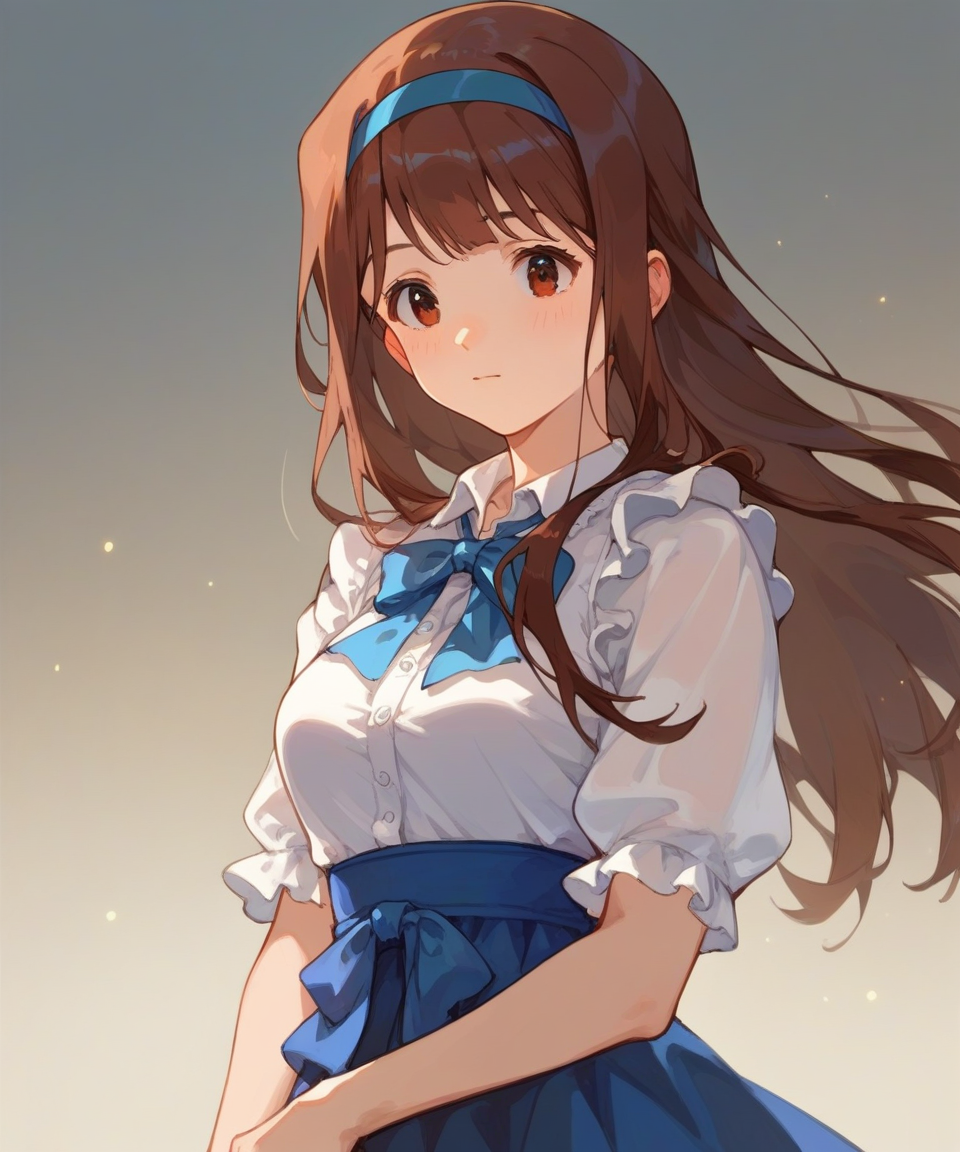 score_9,score_8_up,score_7_up,source_anime,<lora:ç´å¶p:0.8>,1girl,bangs,brown eyes,brown hair,long hair,solo,blue hairband,medium breasts,<lora:v6:0.6>,