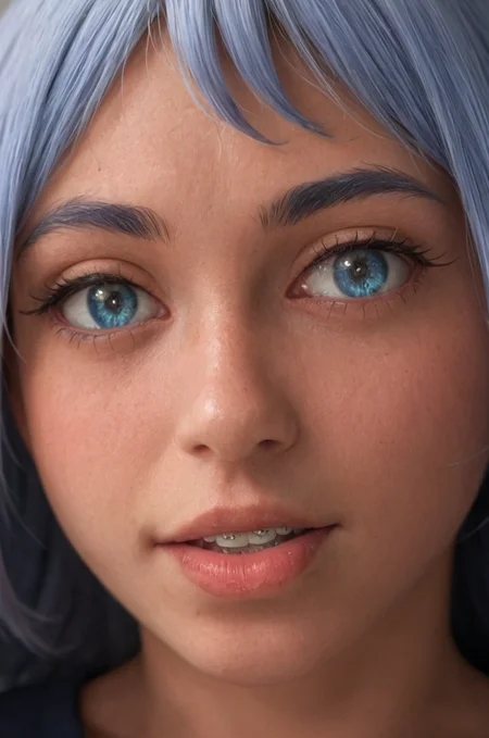 Stable_Yogis_PDXL_Positives, looking at viewer, 1girl, hadou nejire, boku no hero academia,close-up br4c3f4c3 <lora:Braces_Only:1.0>