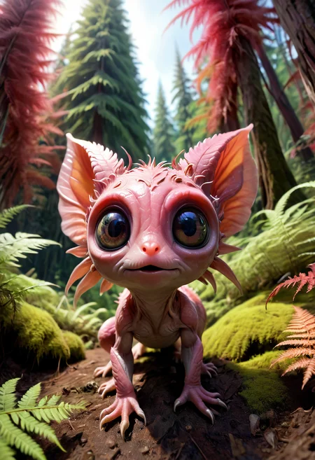 (fisheye lens:1.4), photo of a small alien animal curiously looking into the camera lens on an alien planet, colourful alien forest with white ferns and with pink ferns and trees with red bark, film grain, cinematic film still, highly detailed, epic, colourful, photorealistic, color graded cinematic, atmospheric lighting, subsurface scattering, sss, translucent,(fisheye lens:1.4), photo of a small alien animal curiously looking into the camera lens on an alien planet, colourful alien forest with white ferns and with pink ferns and trees with red bark, film grain, cinematic film still, highly detailed, epic, colourful, photorealistic, color graded cinematic, atmospheric lighting, subsurface scattering, sss, translucent