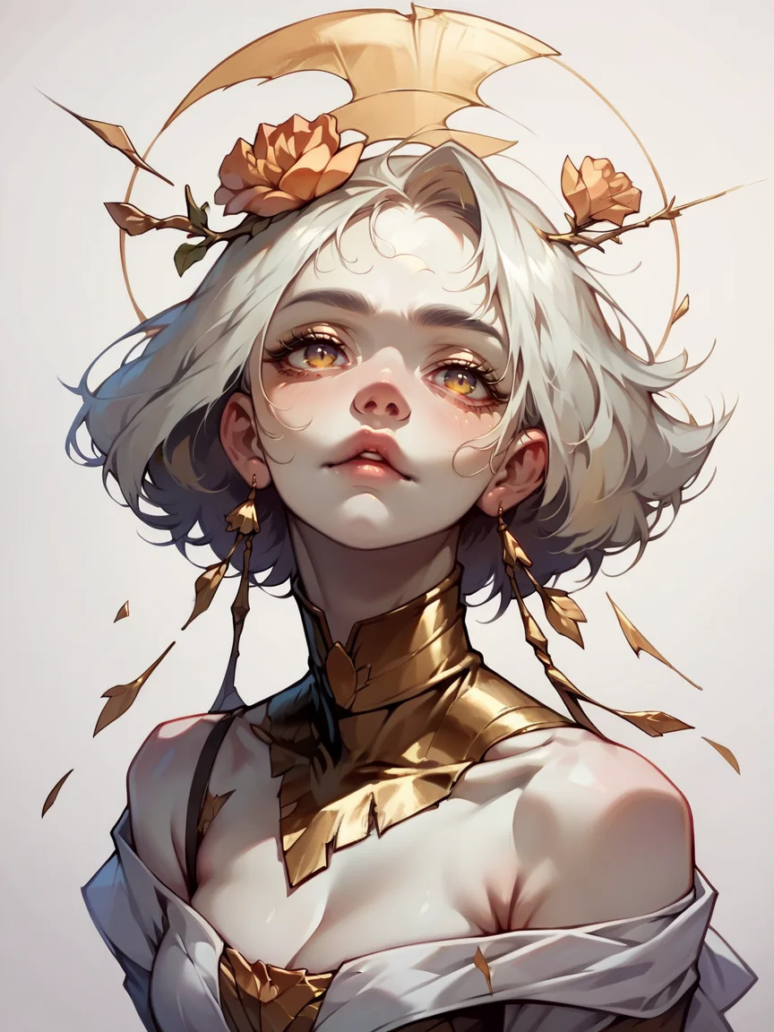 score_9, score_8_up, score_7_up, score_6_up, score_5_up, score_4_up, <lora:g0ldl34fXLP:0.8> 1girl, g0ldl34f, white background