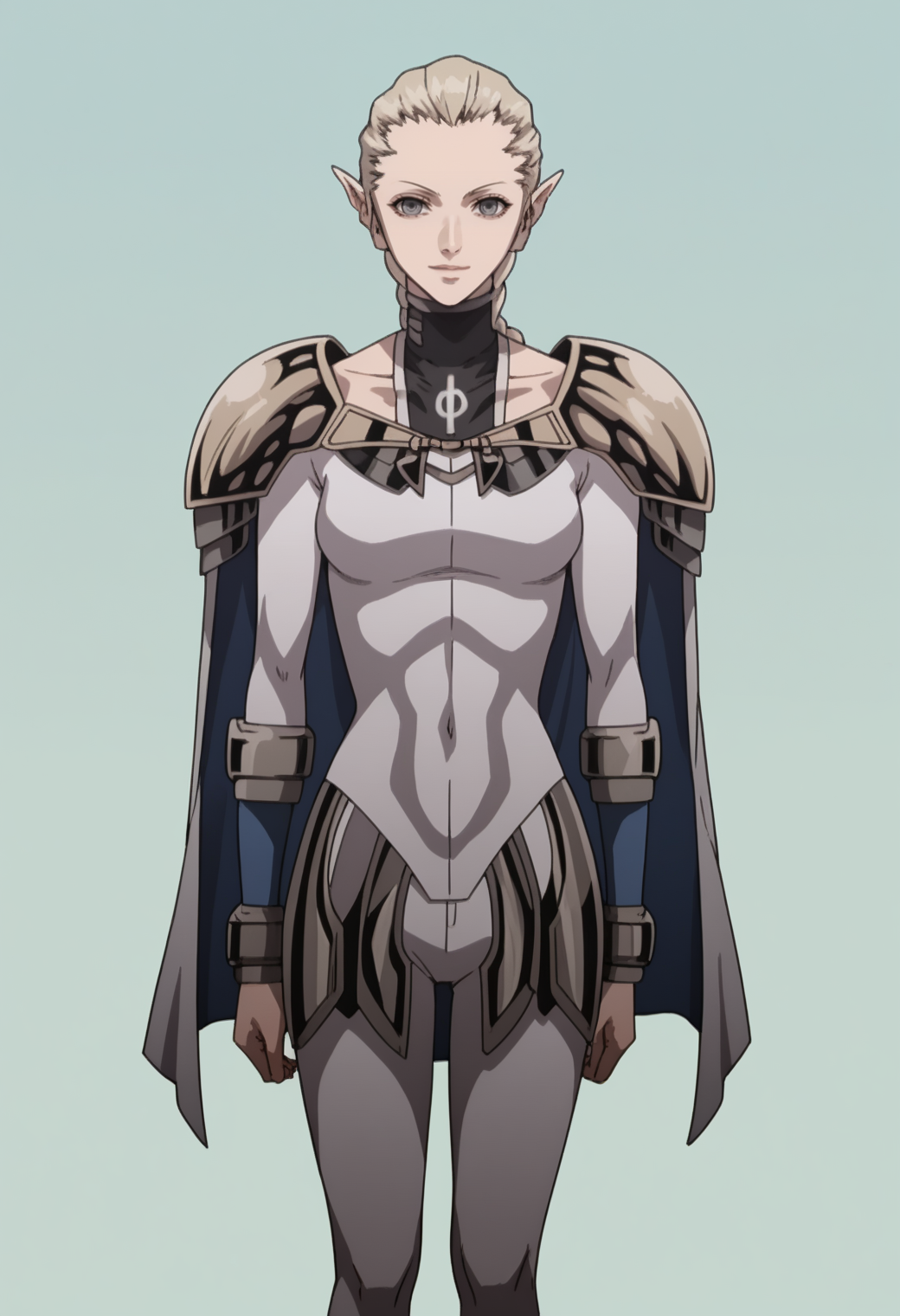 score_9, score_8_up, score_7_up, source_anime, BREAK ,,1girl, solo,     <lora:DX888Ophelia:1> ophelia, single braid, pointy ears, pauldrons, bodysuit, cape