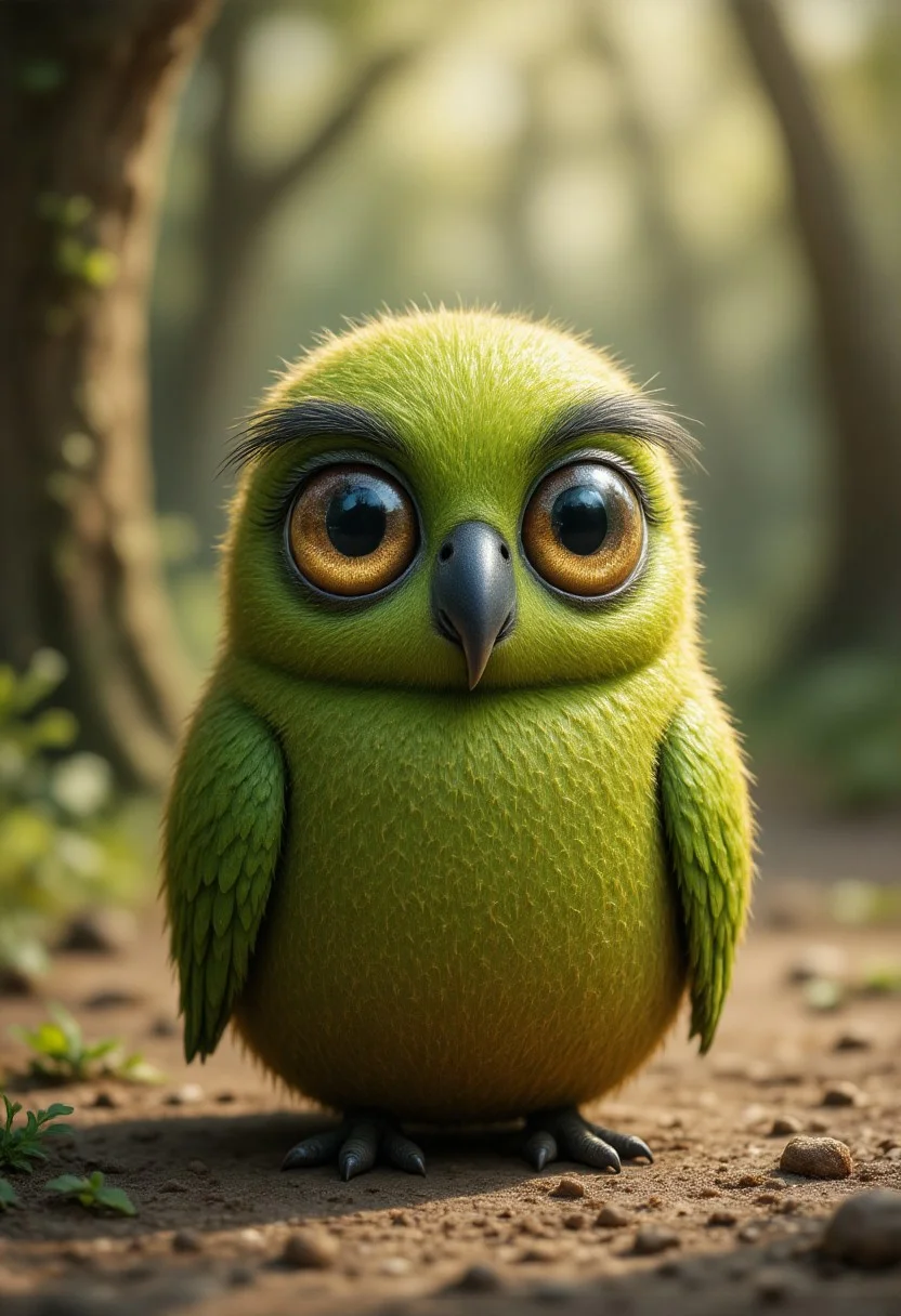 a cute adorable anthropomorphic eyeball monster dress like a parrot, round body, plump kiwi shape, fluffy fur, forest, sunlight, soft natural light.
cute, big-eye, adorable, brightly colored, cheerful, anime influence, naughty face, laughing, happy, playful, cheerful, bright, vibrant, light-hearted,
characters, digital, fantasy, illustration, manga-anime, portraits, whimsy,
3d-rendering, concept-art, digital, dreaminess,
eeriness, photorealism, other-worldliness, realism, science-fiction, surreal, colorful,
aidmafluxpro1.1
