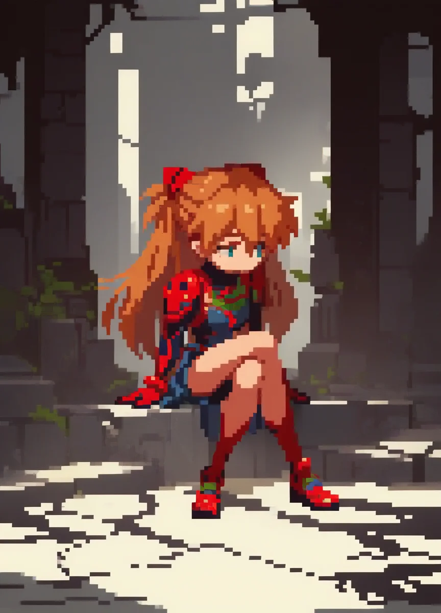 1girl, full body, solo, souryuu asuka langley, ruins background, crossed legs, sitting, sad, looking to the side, 
<lora:sakuemonq-000011:1>, score_9, score_8_up, score_7_up, score_6_up, score_5_up,