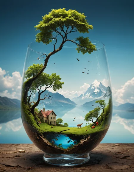 nature in a glass, surreal
