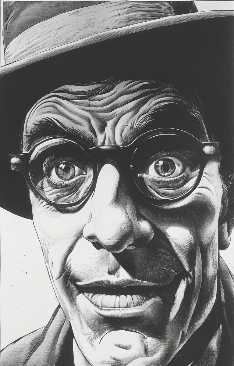 masterpiece,best quality,<lora:tbh232-sdxl:0.9>,illustration,style of Brian Bolland, portrait of noble man