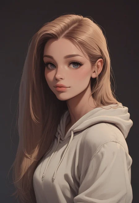(Score_9_up, Score_8_up, Score_7_up, Masterpiece, Best_Quality, Highest_Resolution, (Skindentation), Extremely_Detailed, Detailed_eyes, Depth_of_field, 4k, Absurdres background),
Sexy woman, Younger face, Detailed iris, Detailed eyes, Soft skin, Long erotic and lustful hair, Cute cropped hoodie, Sexy skin, Detailed sleeves, Loose cropped hoodie, Dominant expression on her face, glossy lips, Detailed hair strands , Straight long hair, Thoughtful