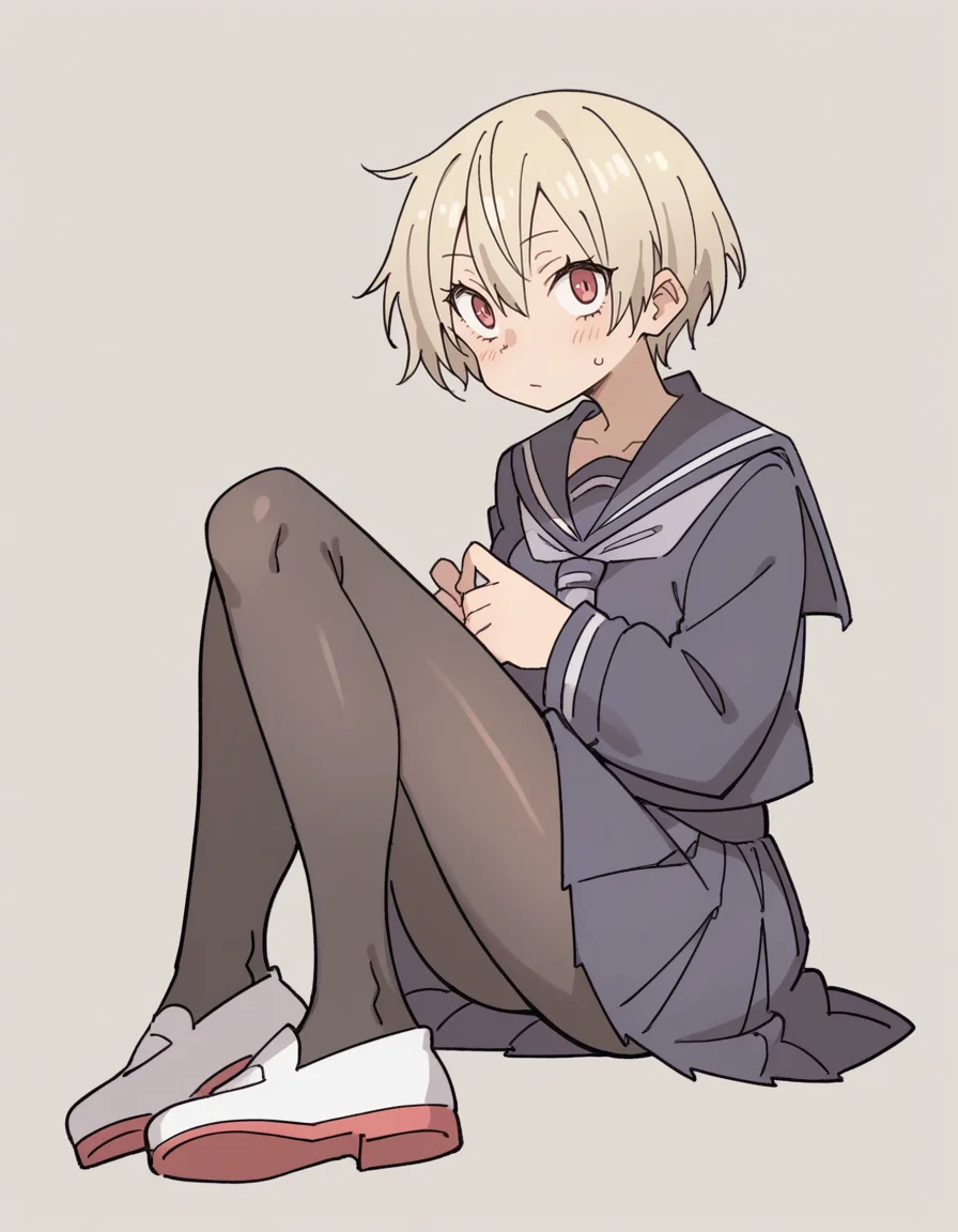 zPDXL, score_9, score_8_up, score_7_up, score_6_up, score_5_up, score_4_up, 1girl, solo,
<lora:Maa:0.8> maa, flat color, serafuku, school uniform, pleated skirt, pantyhose, white footwear, uwabaki, looking at viewer,