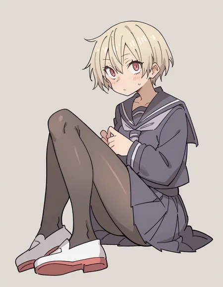zPDXL, score_9, score_8_up, score_7_up, score_6_up, score_5_up, score_4_up, 1girl, solo,
 <lora:Maa:0.8> maa, flat color, serafuku, school uniform, pleated skirt, pantyhose, white footwear, uwabaki, looking at viewer,