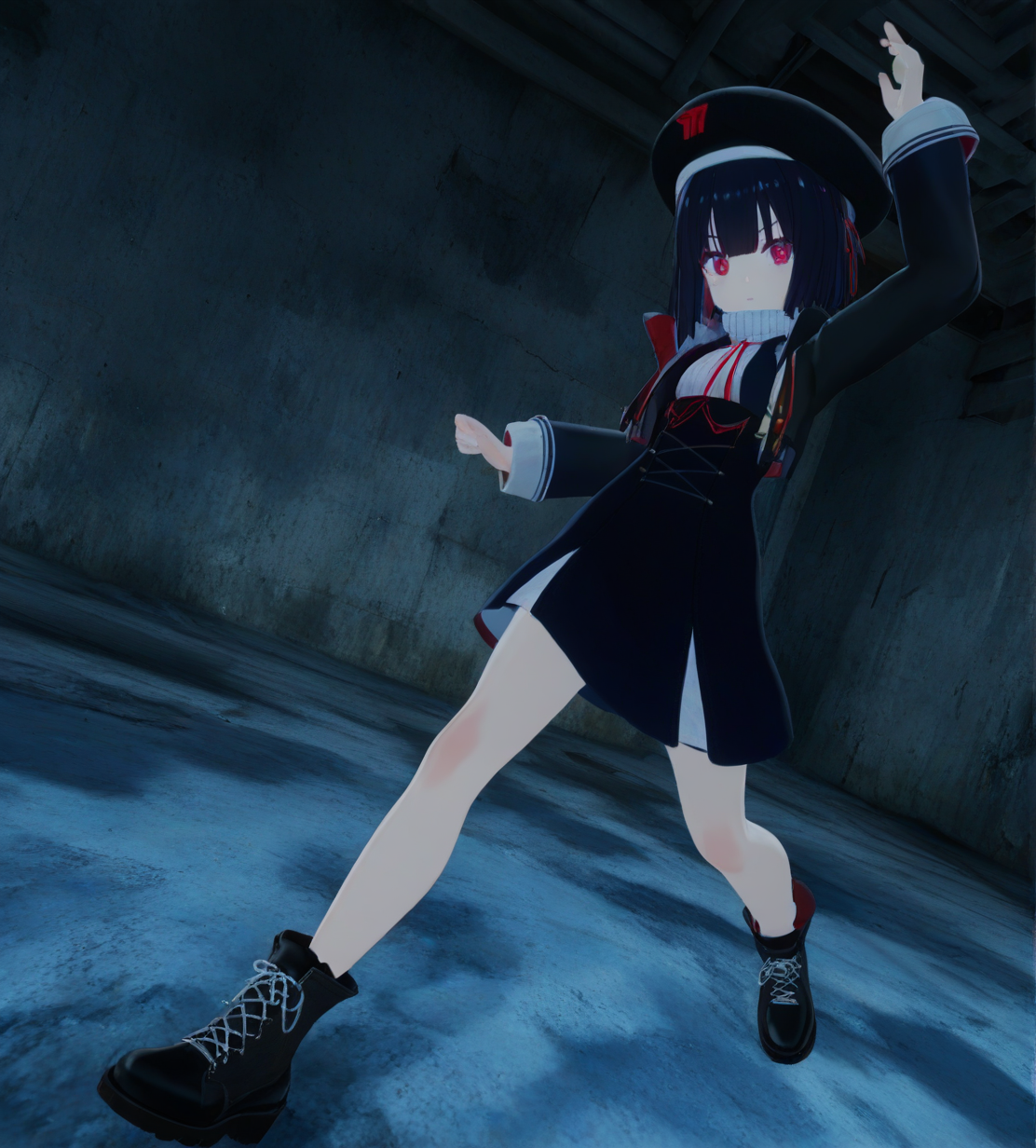 <lora:dress2A-7S:1>,1girl, dress(2A-7S),black hair,short hair,red eyes,bangs,
red ribbon,
sweater,high-waist skirt,black skirt,
black jacket,open jacket,
black beret,
black footwear,
dynamic pose, dynamic angle, animated,
very awa, masterpiece, best quality, highres, absurdes,amazing quality,very aesthetic,intricate details, <lora:hand 5.5:1>